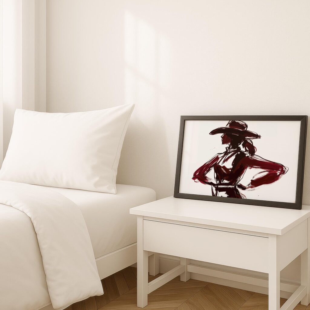 Abstract Cowgirl Silhouette Art Print