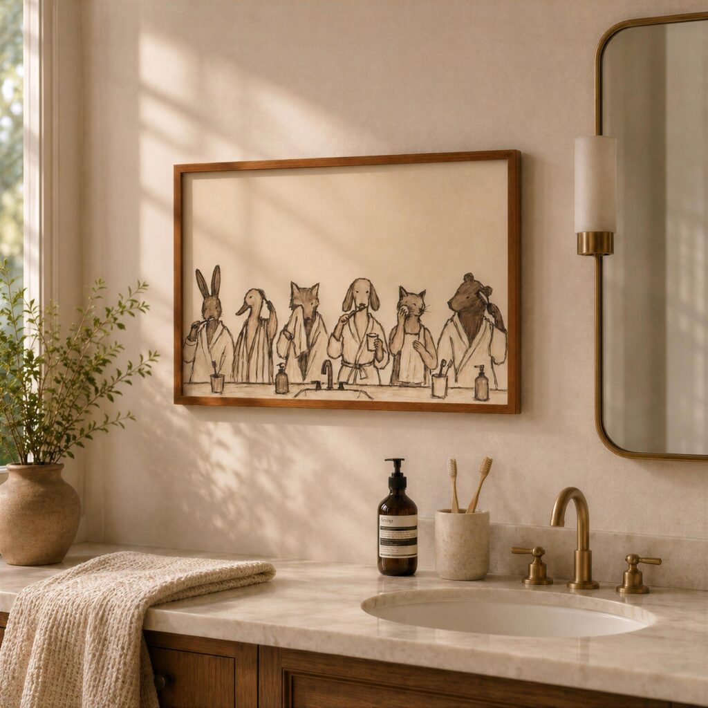 Animals Bathroom Print