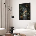Axolotl Dark Botanical Painting Print