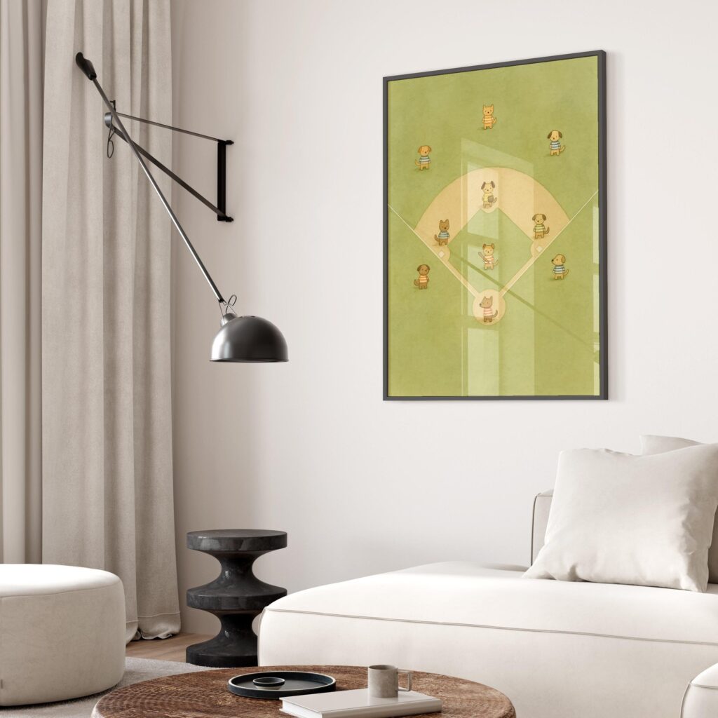 Baseball Dogs Nursery Print