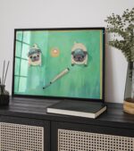 Baseball Pugs Art Print