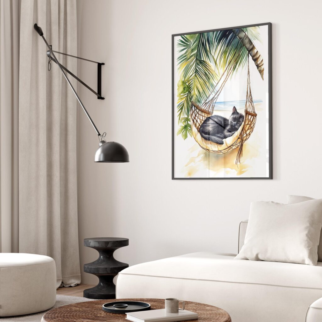 Beach Cat Art Print
