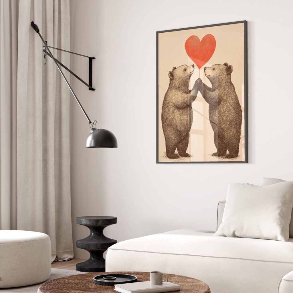 Bear Love Balloon Print