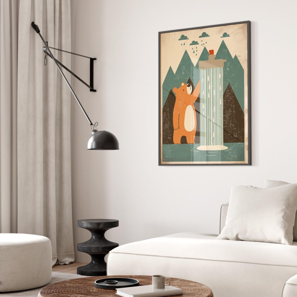 Bear Shower Mountain Print