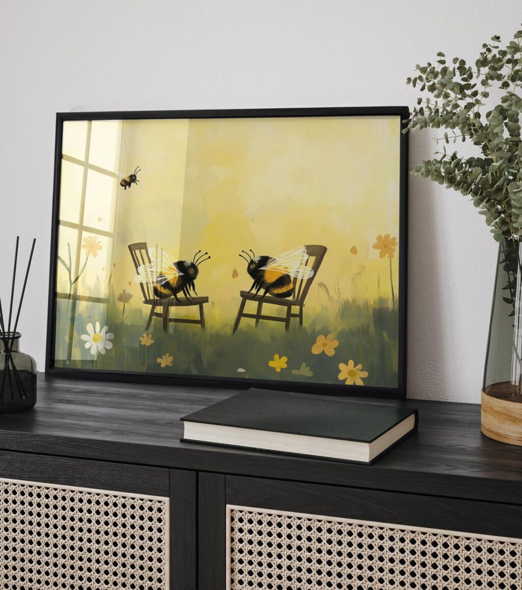 Bee Garden Chat Art Print