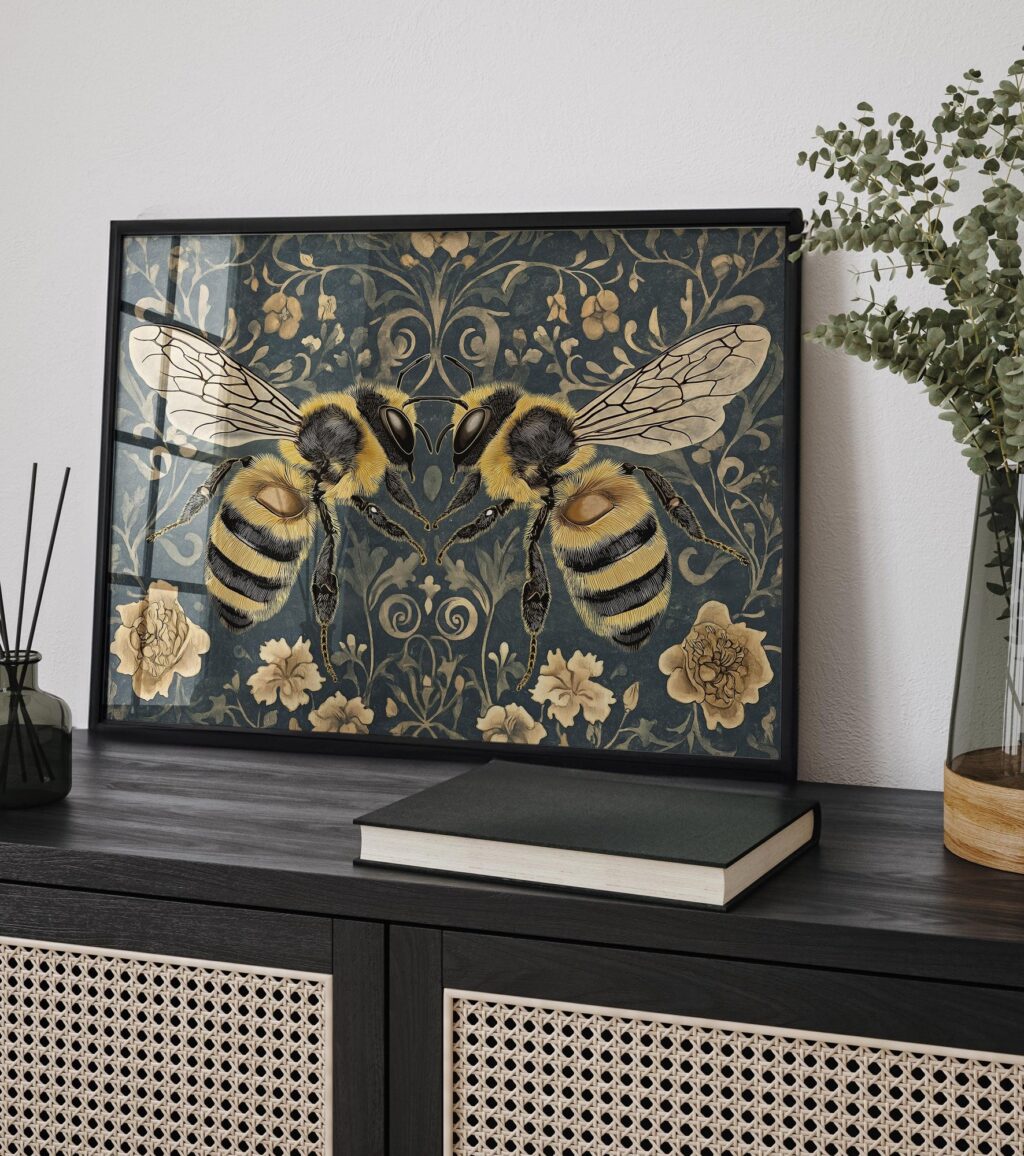 Bees Botanical Print