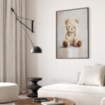 Beige Teddy Bear Nursery Wall Art
