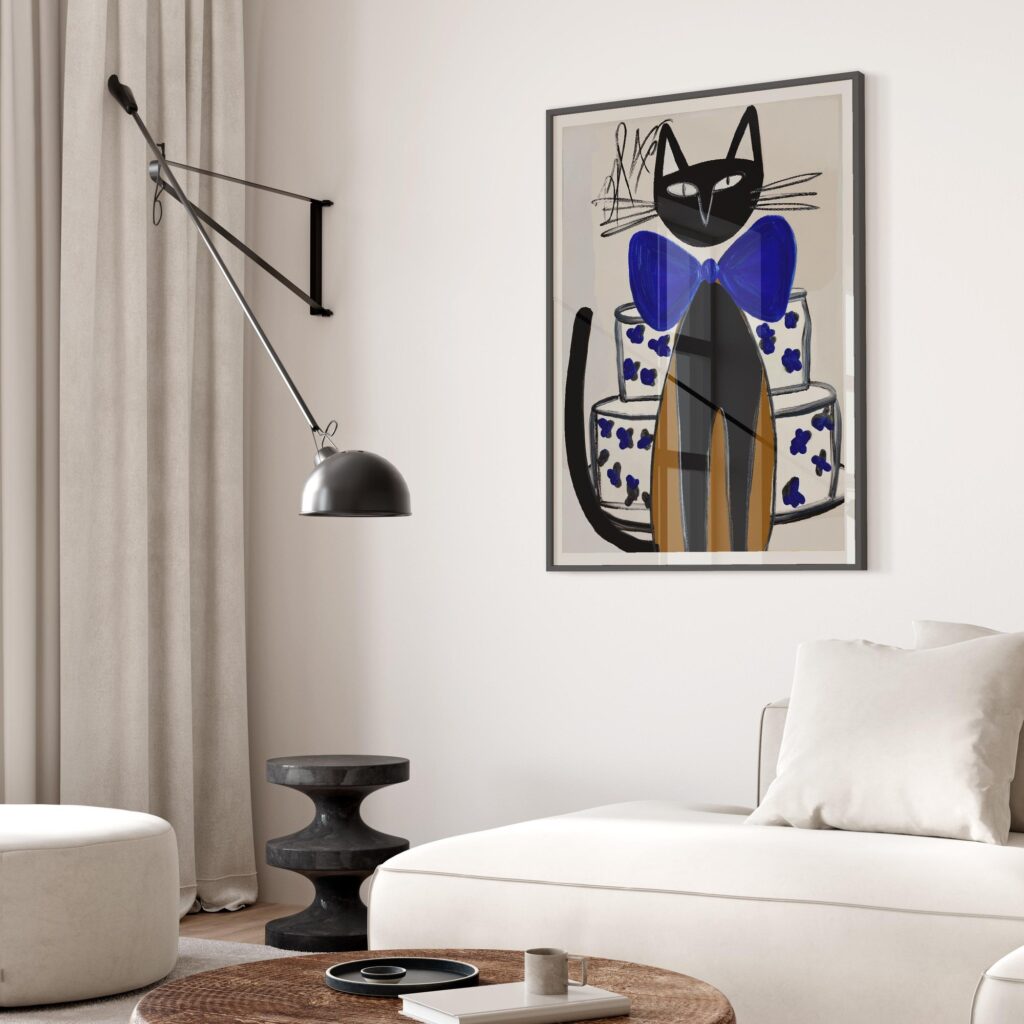 Birthday Cat Party Art Print