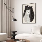 Black And White Bear Print