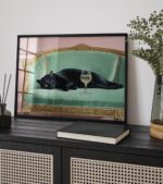 Black Cat Champagne Poster
