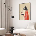 Black Cat Coffee Kitchen Art Print