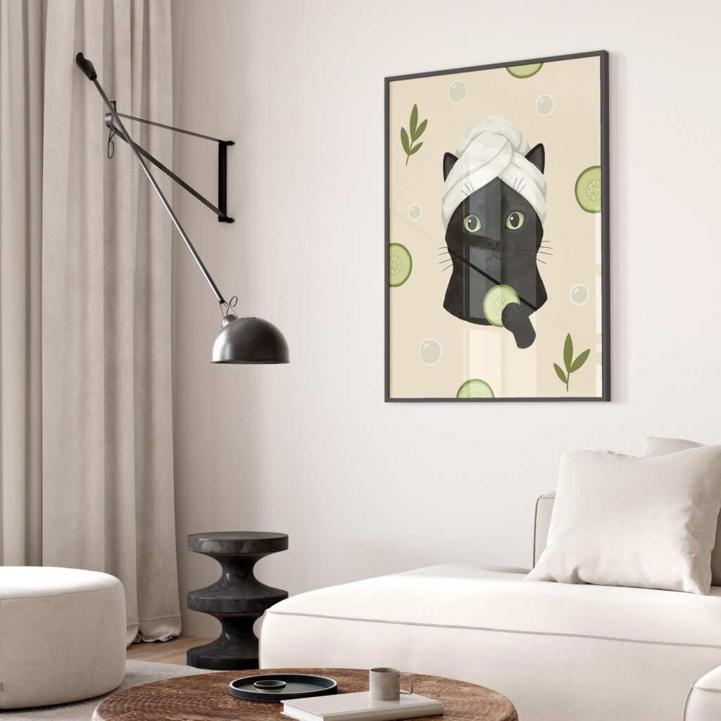 Black Cat Spa Day Print