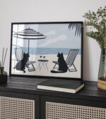 Black Cats Beach Print