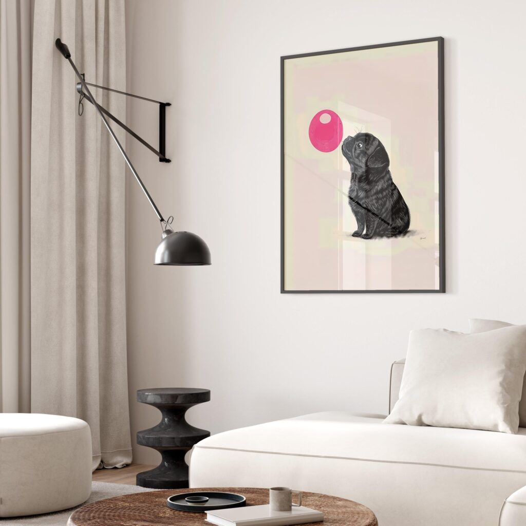 Black Pug Wall Art