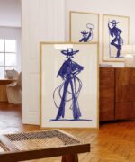 Blue Cowgirl Poster Set of 3