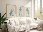 Blue Cowgirl Set of 3 Prints