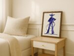 Blue Cowgirl Sketch Print
