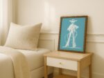 Blue White Cowgirl Poster