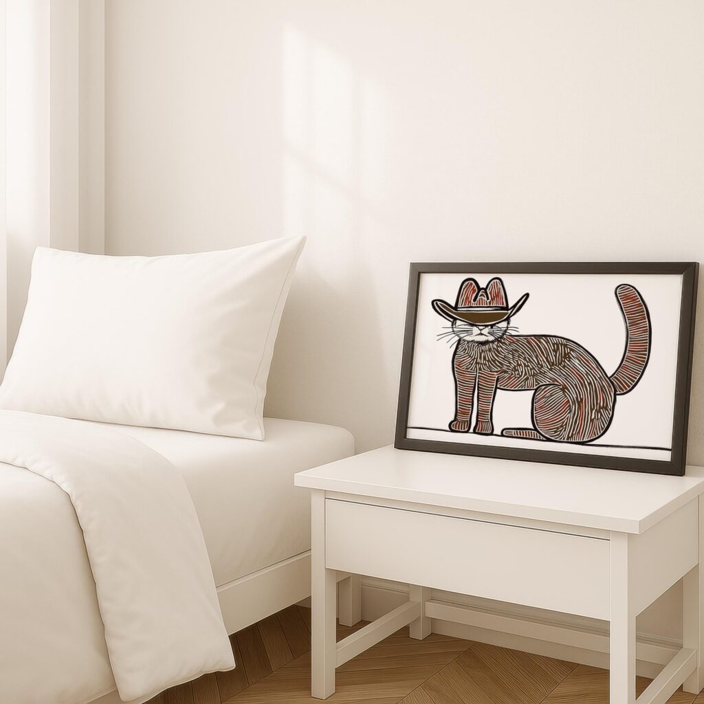 Boho Western Cat Print
