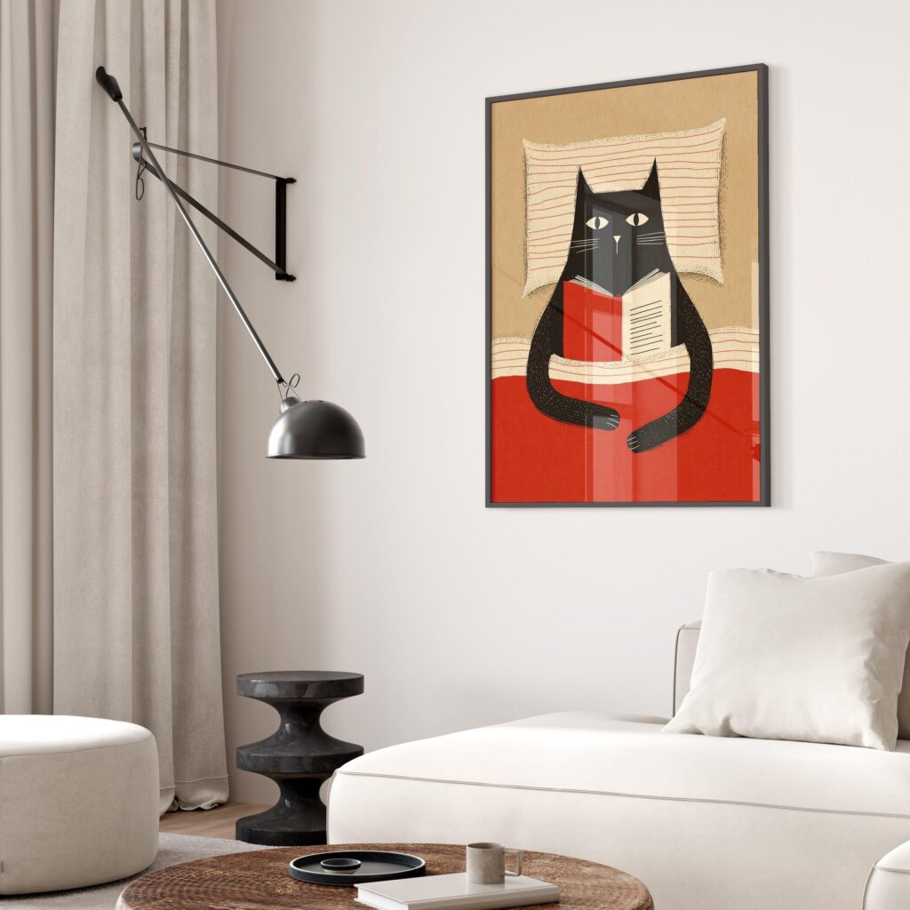 Book Cat Print