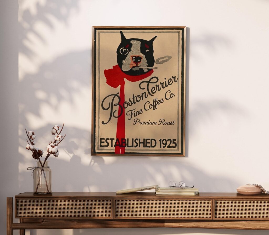 Boston Terrier Coffee Poster
