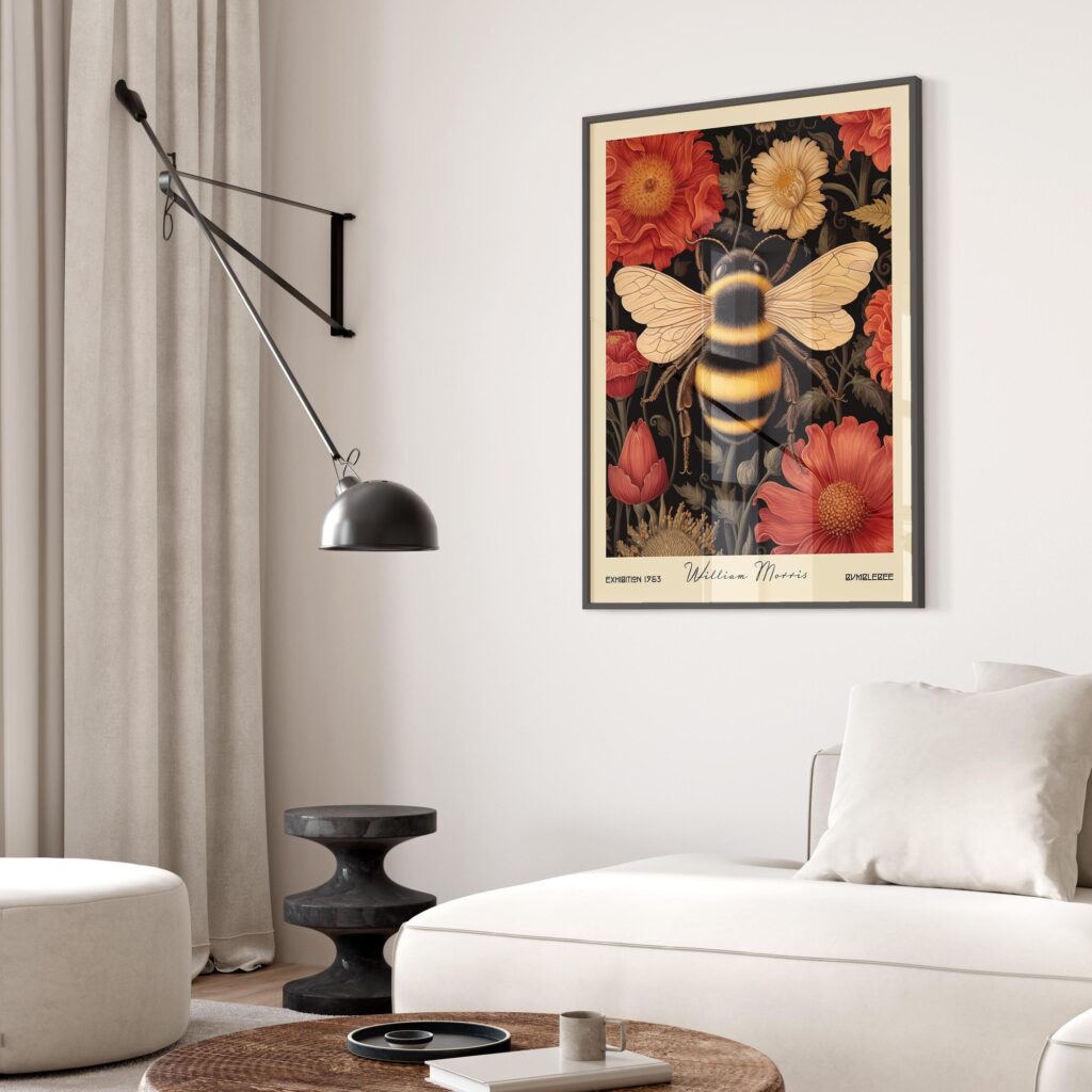 Bumblebee Floral Art Print