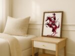Burgundy Bucking Bronco Art Print
