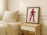 Burgundy Cowboy Sketch Art Print