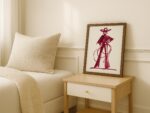 Burgundy Cowgirl Art Print