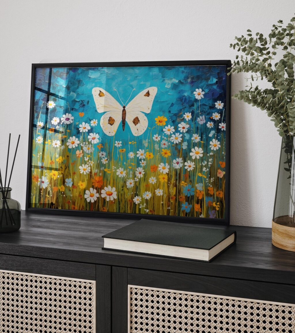 Butterfly and Flowers Print