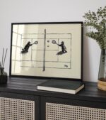 Cat Tennis Match Print