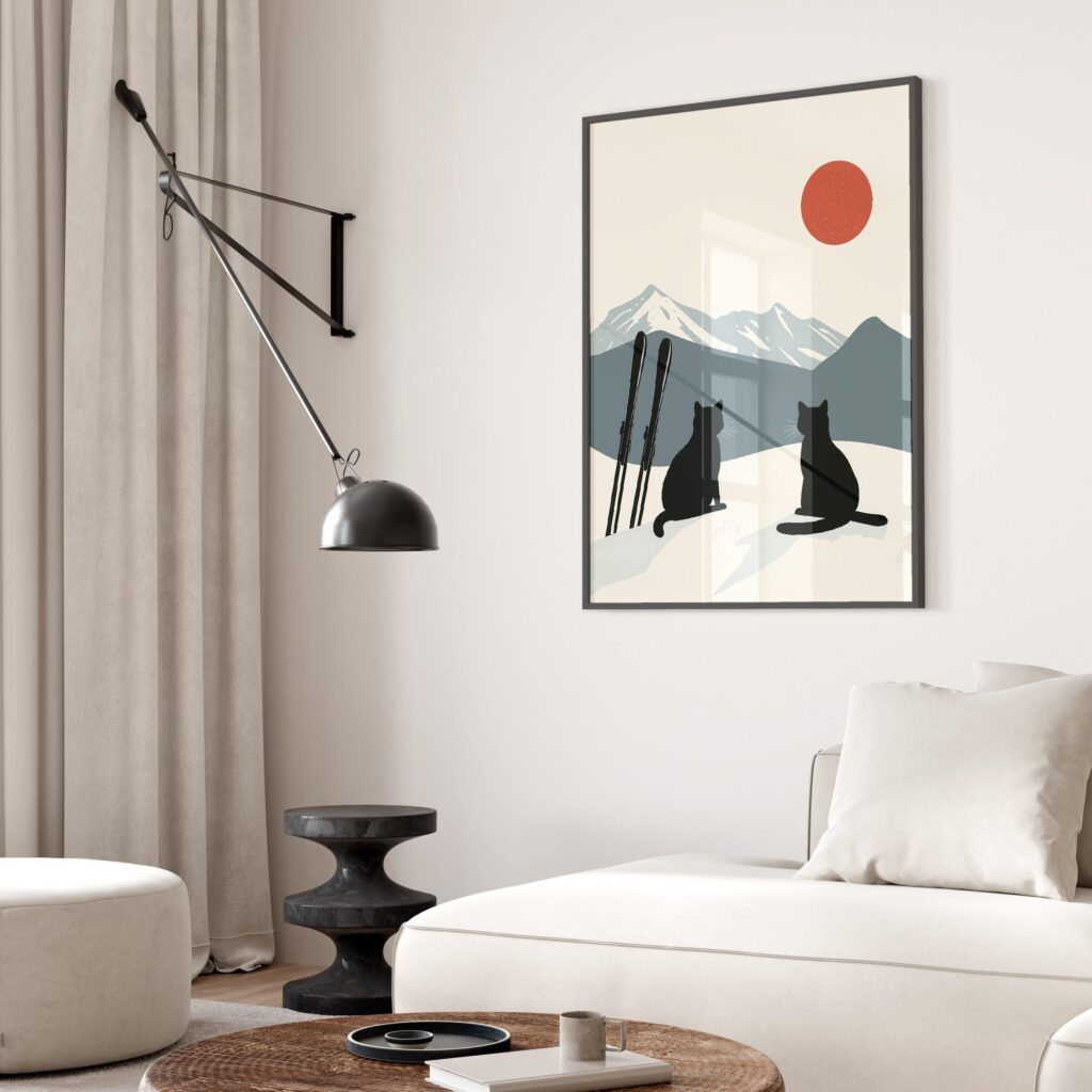 Cats and Ski Mountains Print