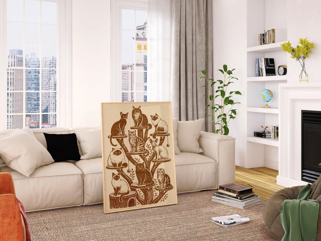 Cats on a Tree Print
