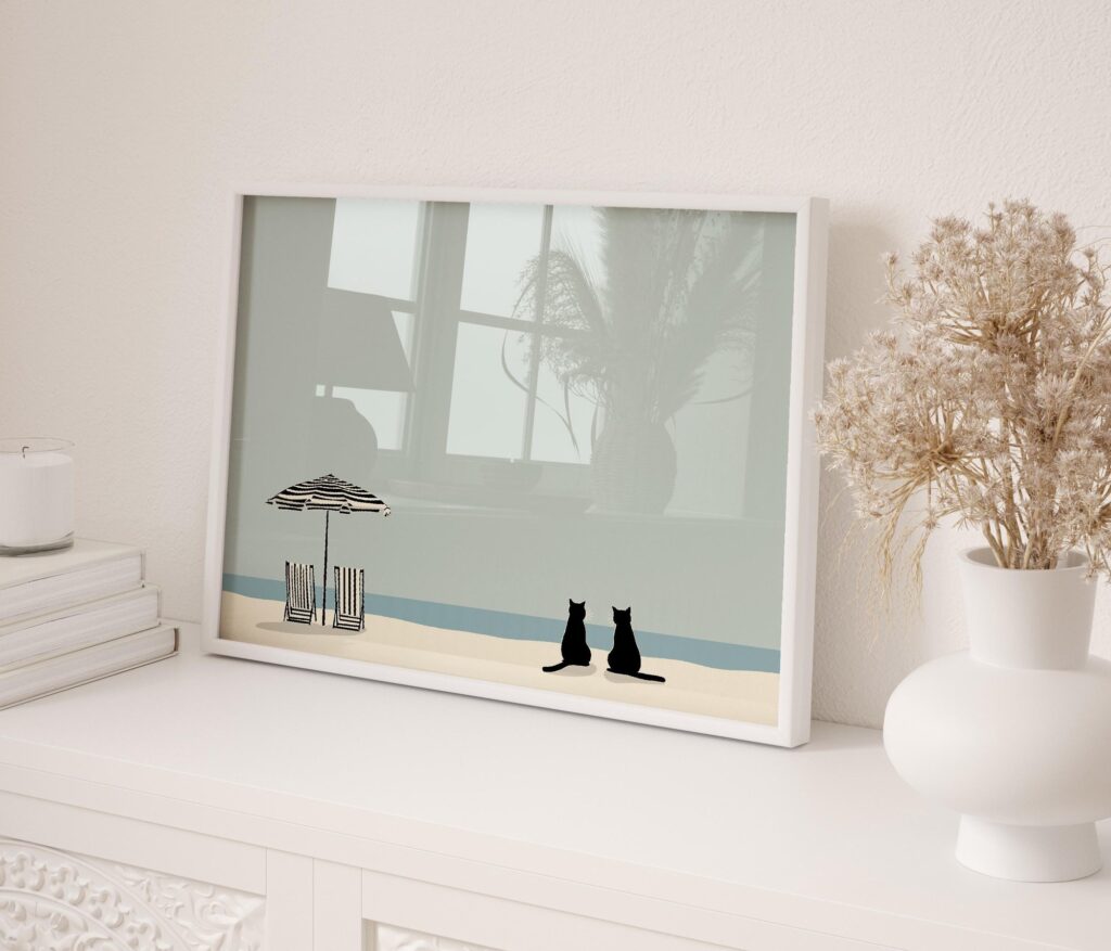 Cats on the Beach Print