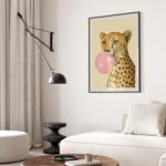 Cheetah Blowing Bubblegum Print