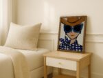 Chic Fashion Cowgirl In Blue Sunglasses Wall Art