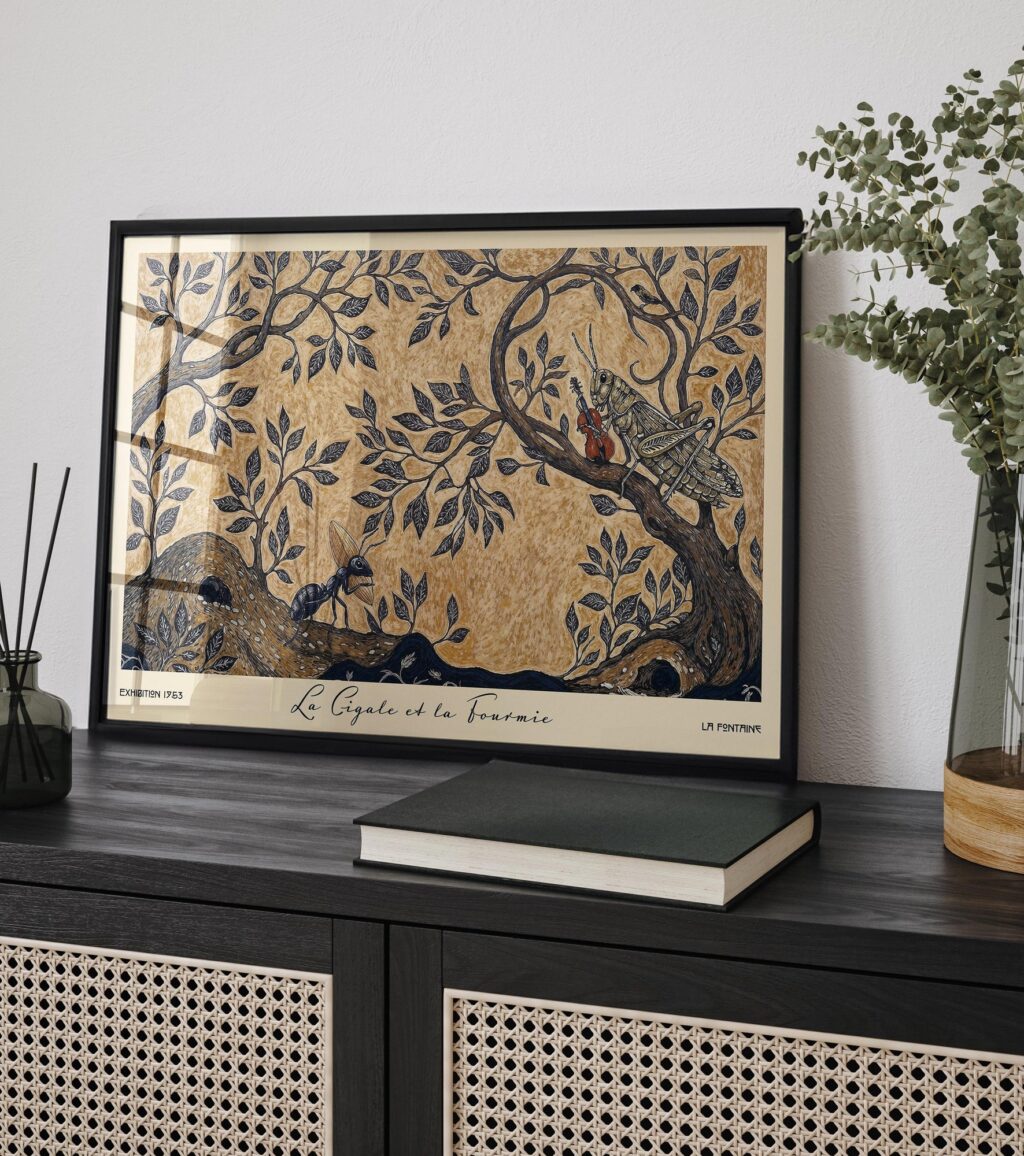 Cicada And Ant La Fontaine Fable Poster
