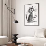 Coffee Scribble Cat Print