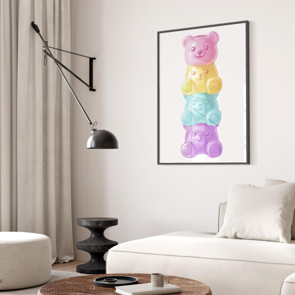 Colorful Gummy Bear Art Print