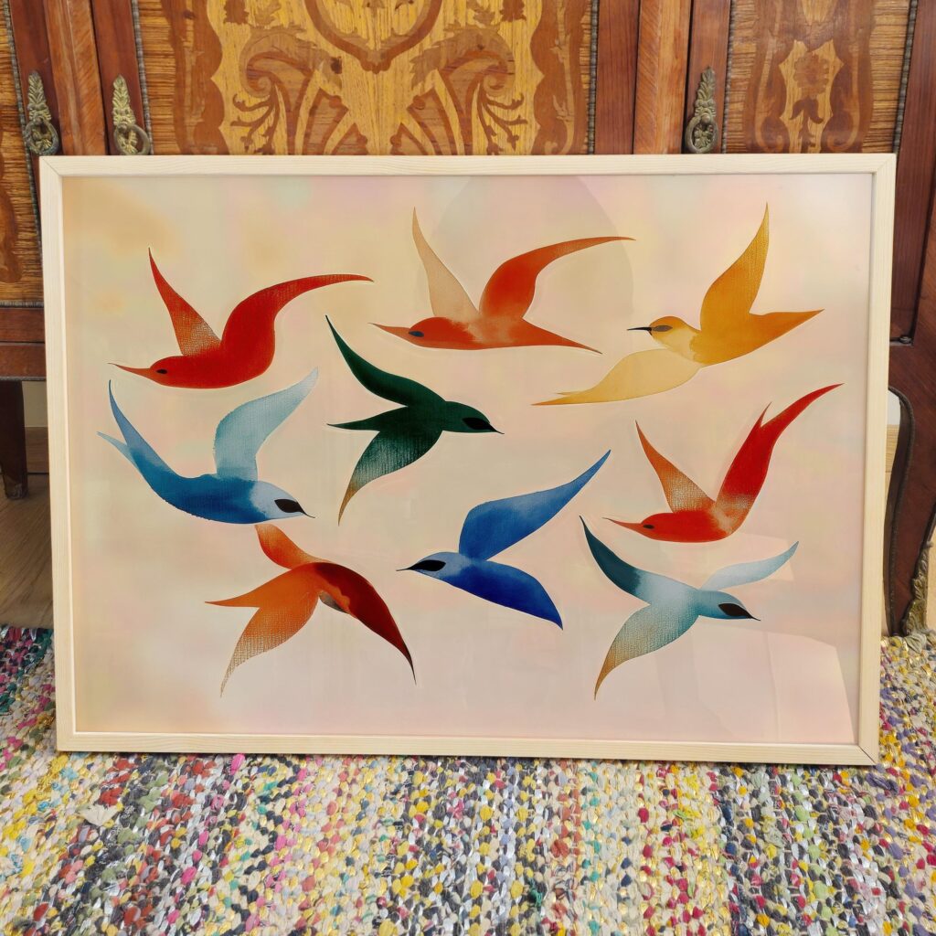 Colorful Swallow Birds Print