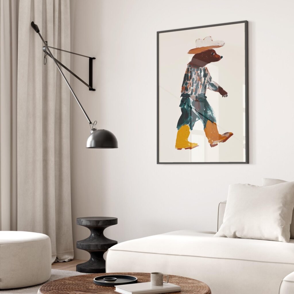 Cowboy Bear Print