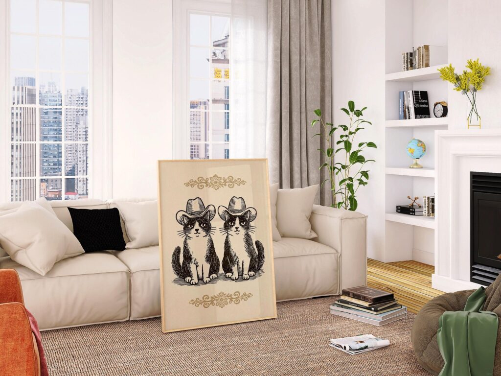 Cowboy Cats Print