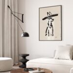 Cowboy Dog Abstract Ink Wall Art
