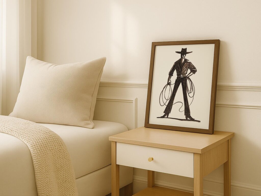 Cowboy with Lasso Western Print