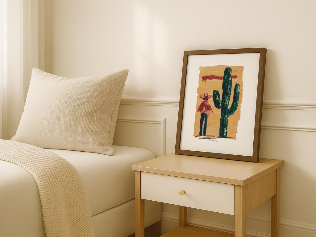 Cowgirl and Cactus Western Print