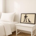 Cowgirl and Dog Ink Sketch Print