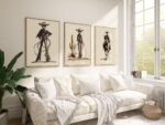 Cowgirl Line Art Print Set