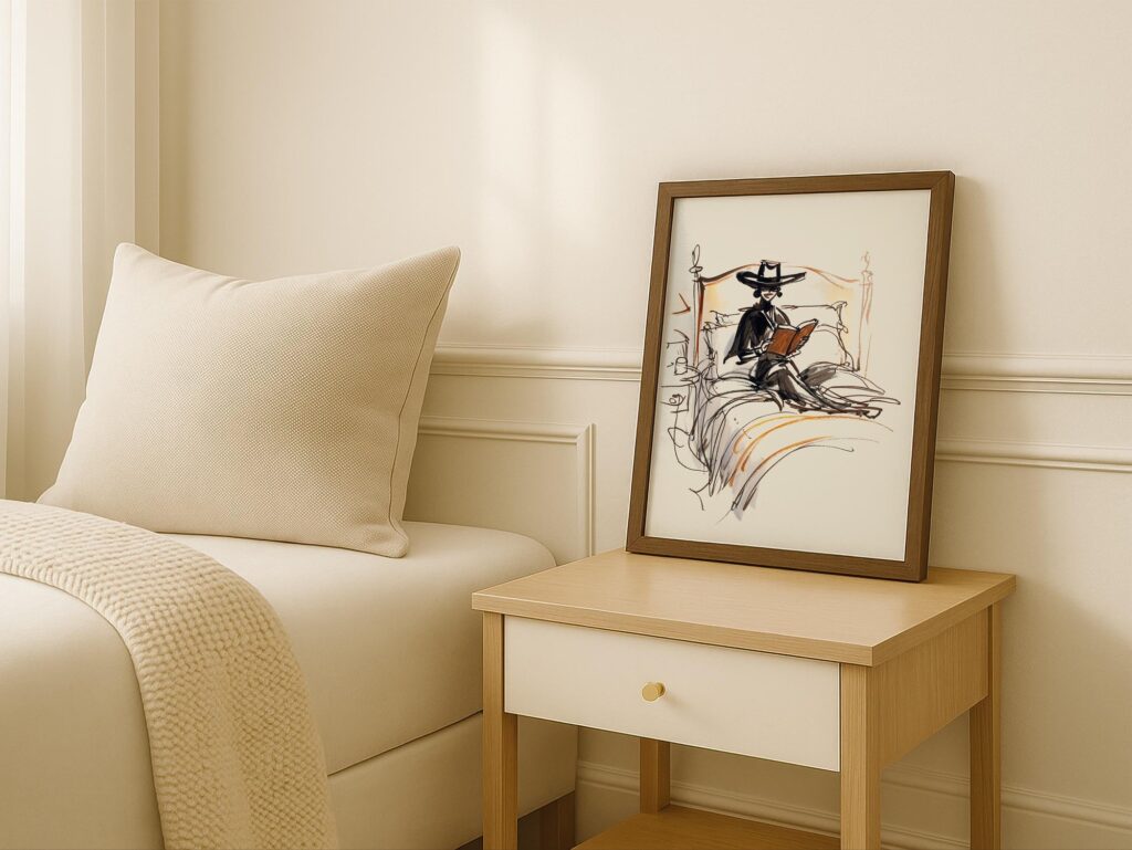 Cowgirl Reading Print Western Bedroom Wall Art