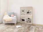 Cozy Black Cat in Four Panels Print
