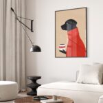 Cozy Black Lab Coffee Art Print